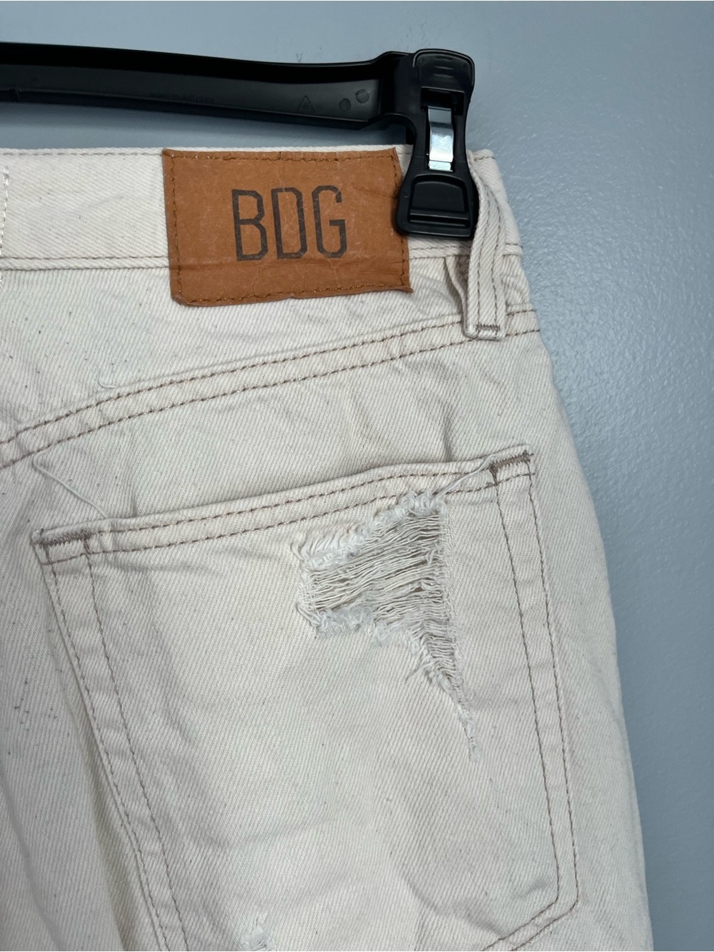 BDG Cream Distressed Denim Jeans Oversized